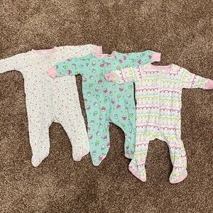 Set of Three - 3-6 Month Cupcake Footies